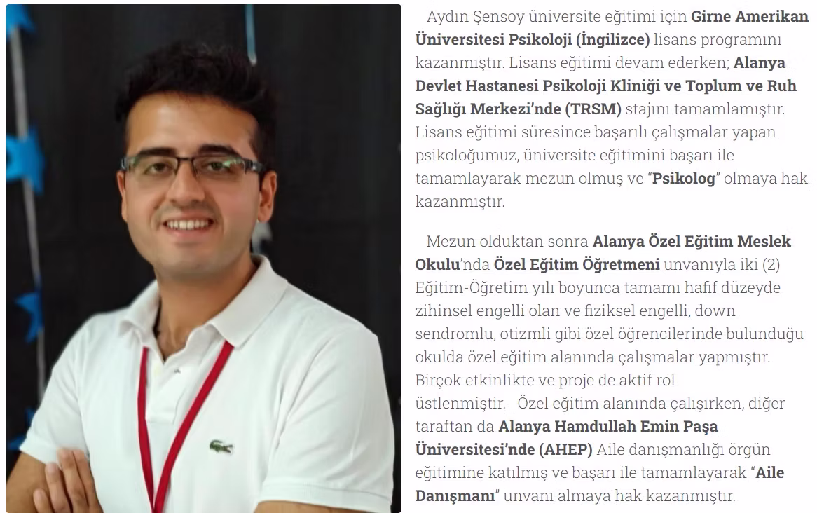 Uzman Psikolog Aydın Şensoy